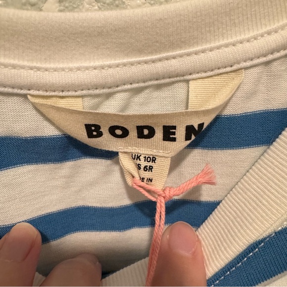 Boden Blue and White Striped Long sleeve Dress - Picture 4 of 4